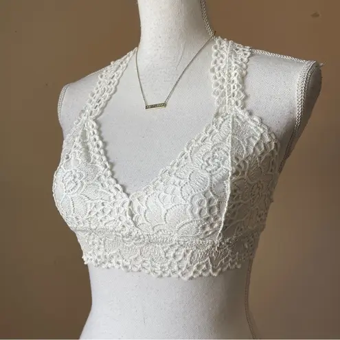 Aerie  | White Lace Racerback Bralette Sz S