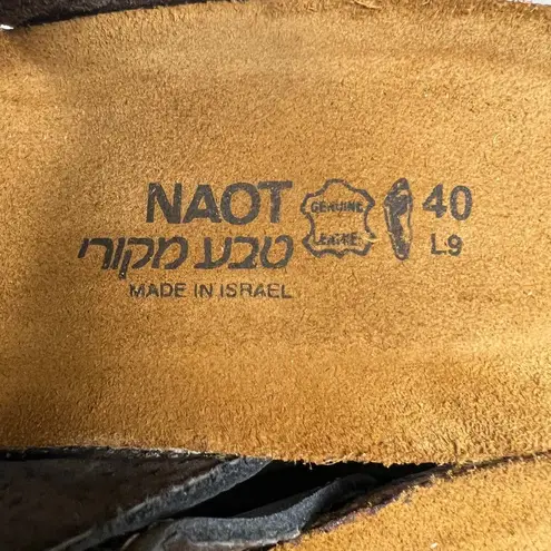 Naot Ashley Bronze Leather Slide Sandal Rhinestone Studded US Size 9/Euro 40 Brown