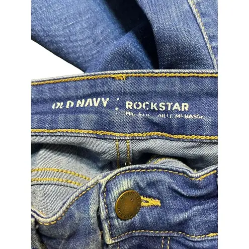 Old Navy  Rockstar Blue Jeans Mid Rise Skinny Size 0