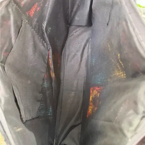 Vintage 70s Needlepoint Ecology Tote Bag Purse | Bob Miller | Columbia Minerva Black