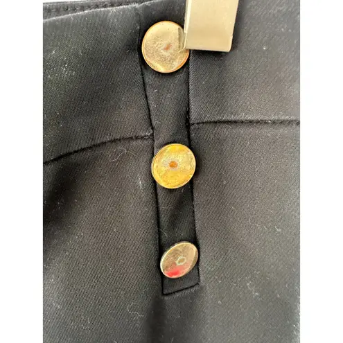 Ann Taylor LOFT Black High Waist Curvy Skinny Sailor Band Button Detail Pants 12