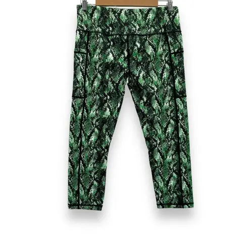 Constantly Varied Gear CVG Venom Snakeskin Green Capri Crossfit Leggings Sz L Size L