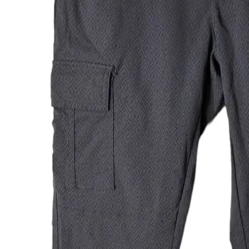 prAna Meme Cargo Skinny Pant Gray Stretch Zion Quartz Hiking Quick Dry Size 8