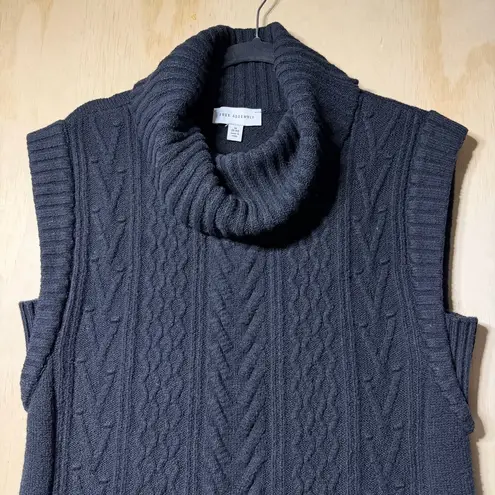 Free Assembly Women’s Sleeveless Cable Knit Cowl Neck Sweater Dress Black M8/10 Size M