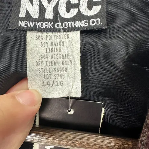 NYCC Plaid Blazer 14/16 Brown Green Oversized Academia Preppy Retro Vintage