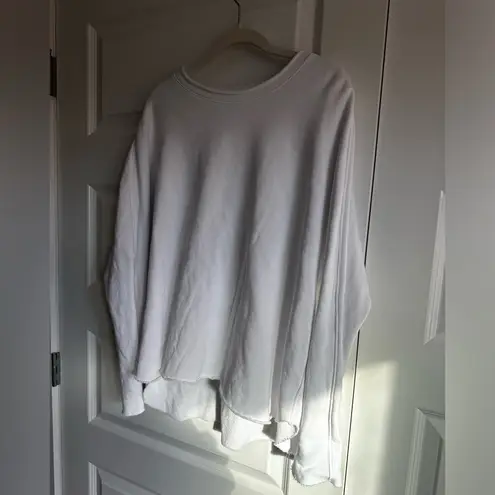 Frank & Eileen Capelet Anna Long Sleeve Triple Fleece Sweatshirt White Size XS