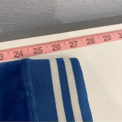 Humility Y2K Style Retro Blue Velour Track Jacket Varsity Stripe Bomber Zip XL