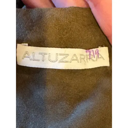 Altuzarra Skirt Women 6 Olive Green Suede Leather High Waist Draped Asymmetric