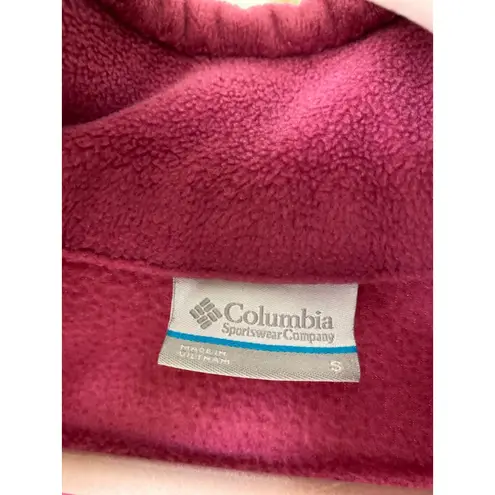 Columbia  Full Zip Fleece Jacket Fuchsia Outdoor Hiking Cozy Granola Winter Sport