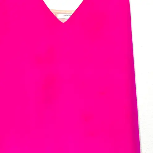 Lavender Brown Silk V-Neck Slip Dress in Fuchsia Pink Size S