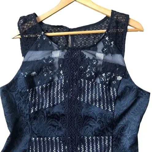 Moulinette Soeurs Anthropologie Sheath Dress 16 Black Floral Crochet Jacquard