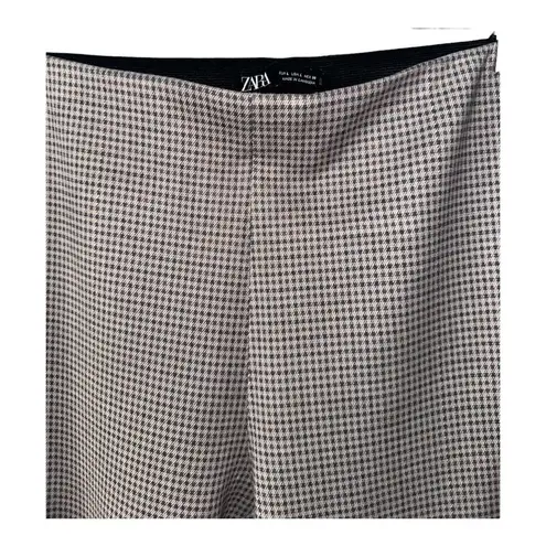 ZARA  Womens Gingham Pull-on Pants, Large