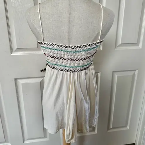 Ella Moss Vintage Y2K Cream Knit Smocked Babydoll Tunic Tank Top