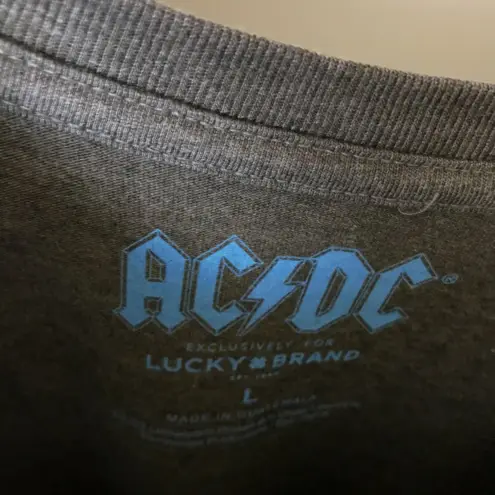Lucky Brand NWT  x ACDC Highway To Hell World Tour T Shirt Adult Gray Large