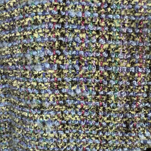 Lynn Yarrington blue tweed collared long sleeve jacket blazer women's size XS