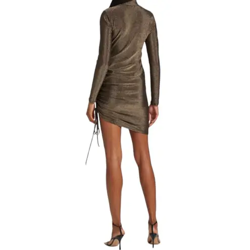 n:philanthropy Demetra Metallic Minidress Brown Gold Bodycon Stretch size Large