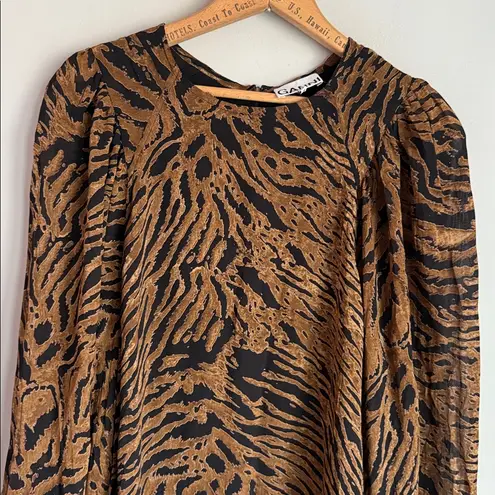 Ganni PRINTED GEORGETTE DRESS TIGER