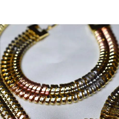 Source Unknown NWOT 4pc Set Renfest Cosplay Gothic Gold/Silver/Pink Rainbow Metal Necklace Set