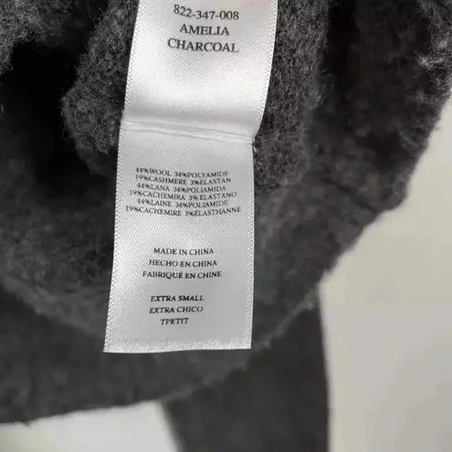 Rails Cashmere Wool Blend Amelia Lace Up Sweater Charcoal Grey Size XS