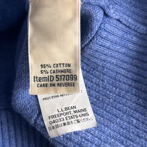 LL Bean Womens Sweater Size 3X Cashmere Blend Warm Cozy Fall Timeless Simple Blue
