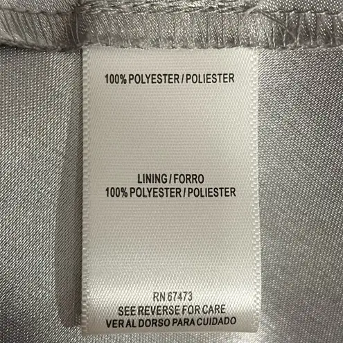 Julian Taylor Silver & Black Netting w/ Sewed Flowers A-Line & High Low Size 10 - Image 12