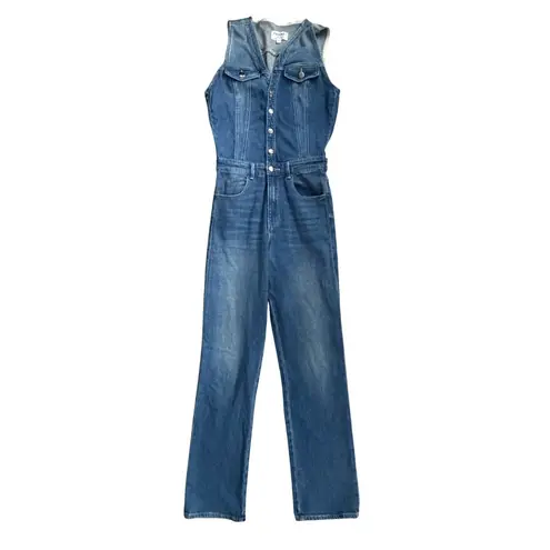 Frame Women’s Blue Denim Buttoned Jumpsuit Size Small