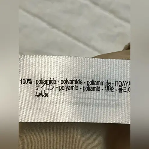 ZARA  Khaki Tan Nylon Strapless Wide Leg Utility Jumpsuit NWT