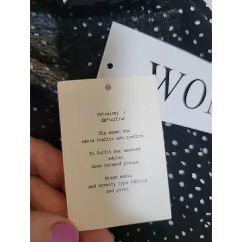 Retrology Polka Dot Size 1XL Comfy Dress Pants BLK DOTS New Black