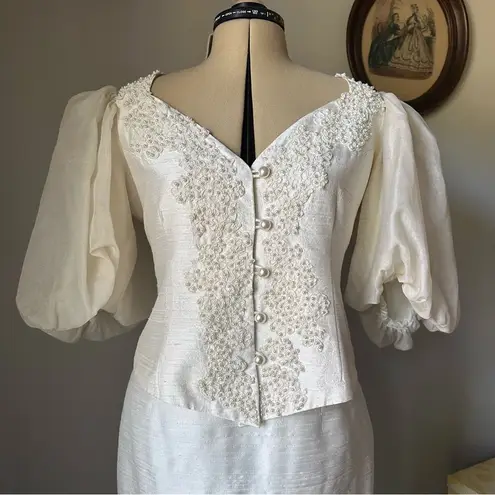 Vintage 1980s silky skirt set