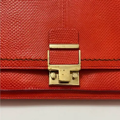 Lanvin Snakeskin Partition Shoulder Bag in Red