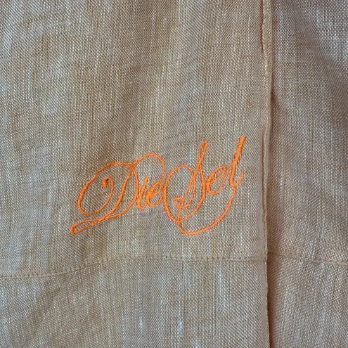 Diesel NWT 100% Linen Vintage Y2K Midi Length Skirt Size 16 Adjustable Side Tie