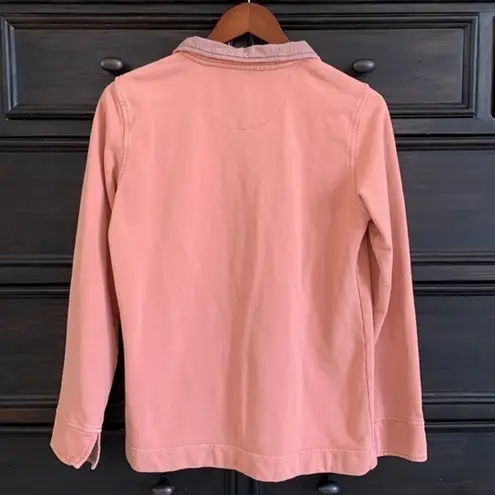 Orvis Women’s Medium Blush Pink/Orange 1/4 Snap Flip Cuff Pullover‎ Sweatshirt