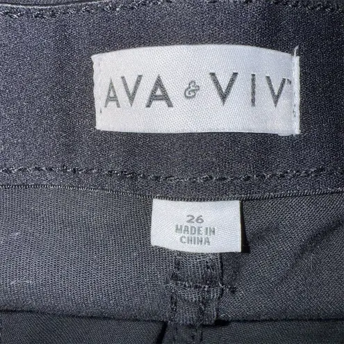 Ava & Viv Women's BUNDLE Mid-Rise Skinny Jeans Black Size 26 and Wide Leg Pants