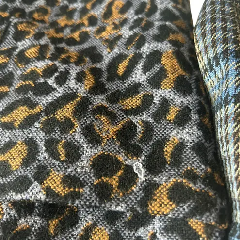 LOGO Lavish Women Shacket XL Patchwork Mix Media Front Snap Jacket Boho Western Blue