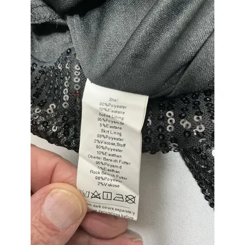 Grace Karin Womans Pullover Wrap Dress Medium black Sequin 1 Shoulder Lined NWT