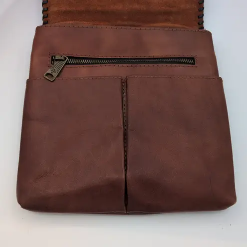 The Sak Patchwork Leather Shoulder Bag Crossbody Brown Purse