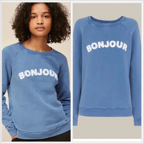 Whistles Bonjour Logo Sweatshirt Blue size Small