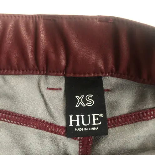 Hue Burgundy Leatherette Faux Leather Leggings