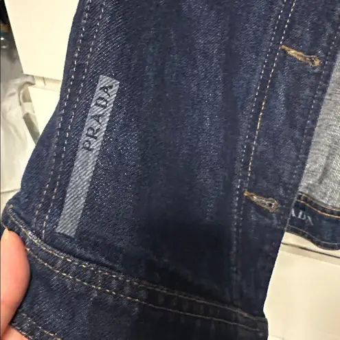 Prada  Blue Denim Jacket with shadow Zebra Print - Image 7