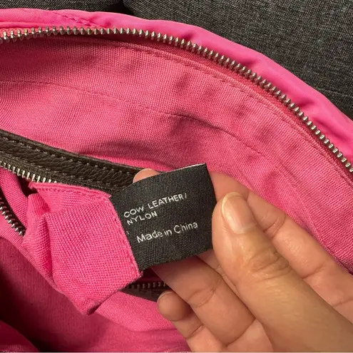 Liebeskind Berlin Pink and Brown Nylon Crossbody Bag