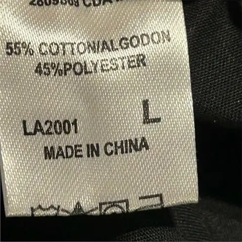 Laura Ashley Women's Black Wide-Leg Pants Size L Casual Elastic Waist