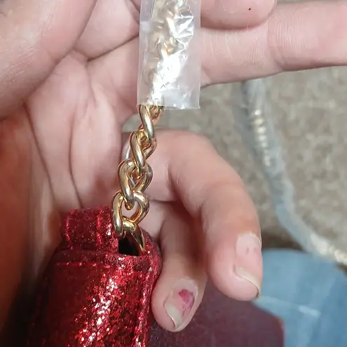 Jimmy Choo perfumes red sparkling mini crossbody bag