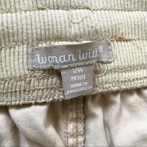 Woman Within  écru cargo pants, size 12W petite