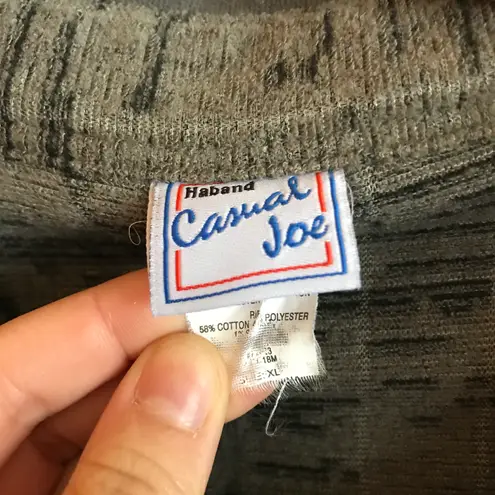 AMAZING GREY VINTAGE COLLARED LONG SLEEVE SWEATSHIRT Gray Size L