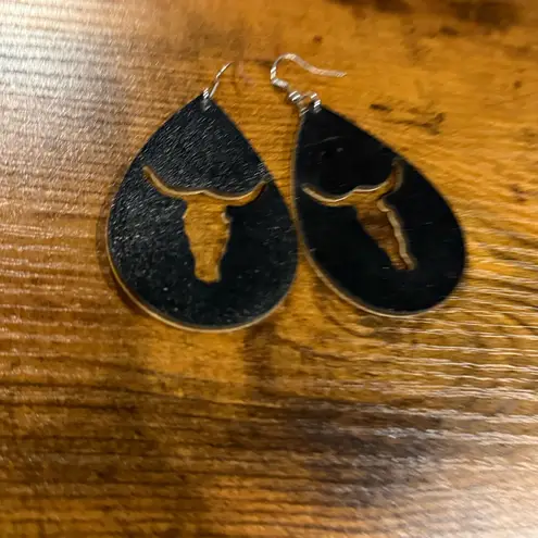 Source Unknown  Black Bull Earrings