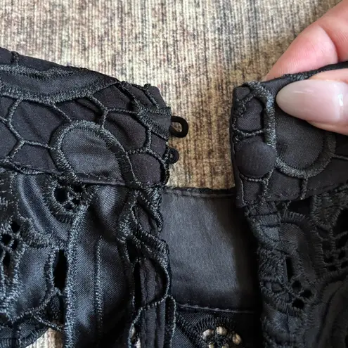 Bardot Isa Crochet Lace Cocktail Sheath Midi Dress French Black Size 8/M