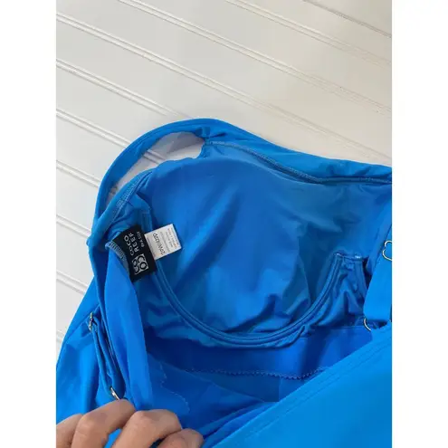 Coco reef Underwire Bra Swim Tankini Top Blue Padded Beach Plus Size 20W