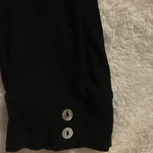 White + Warren Black Collared Stretch Work Dress No