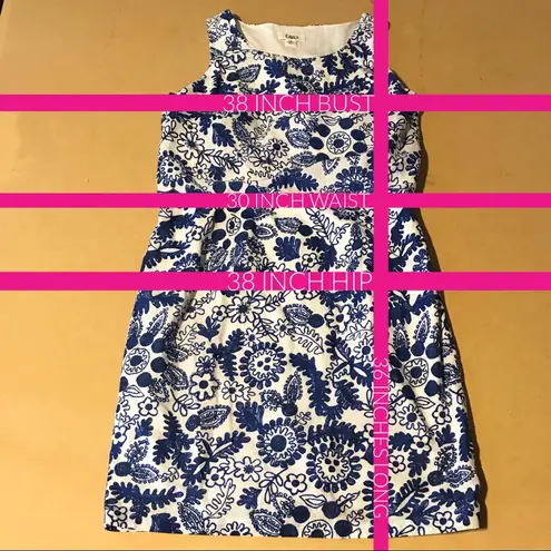 Cato  BLUE & WHITE FLORAL PRINT COTTON POP-OVER SHIFT DRESS (12)