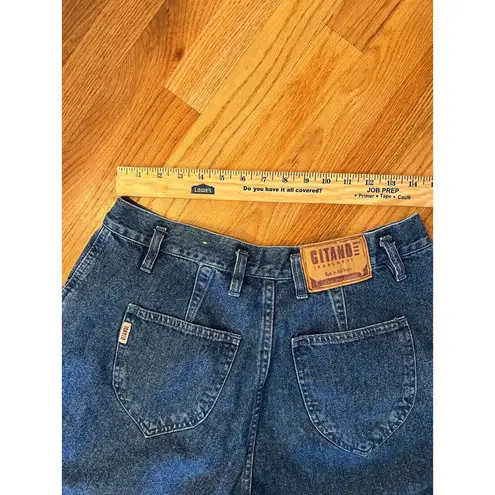 Vintage Blue Gitano Womens  Denim High Waisted Mom Walking Bermuda Shorts Size 14